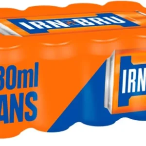 IRN-BRU Regular, 24 Pack Iconic Flavoured Fizzy Drinks Multipack Cans - 24 x 330ml Cans