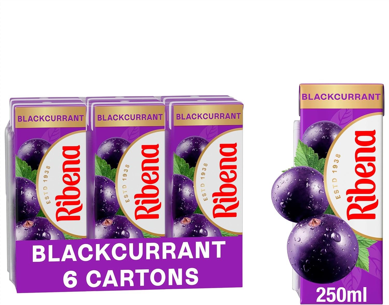 Ribena Blackcurrant Juice Drink Cartons - Multipack 6x250ml